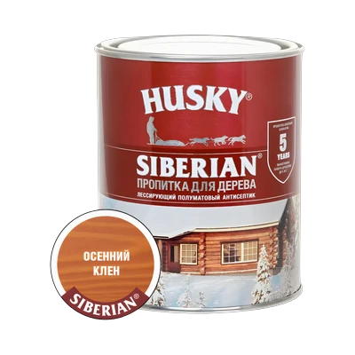 Пропитка для дерева Husky Siberian полуматовая, осенний клён (0,9 л)