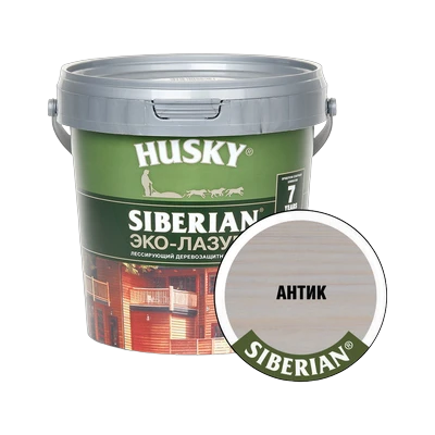 Эко-лазурь для дерева Husky Siberian полуматовая, антик (0,9 л)