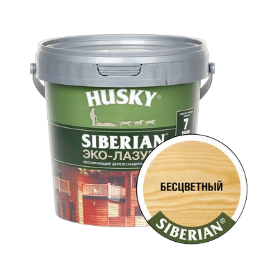 Эко-лазурь для дерева Husky Siberian полуматовая, бесцветный (0,9 л)
