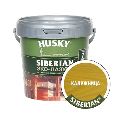 Эко-лазурь для дерева Husky Siberian полуматовая, калужница (0,9 л)