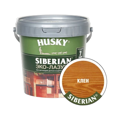 Эко-лазурь для дерева Husky Siberian полуматовая, клен (0,9 л)