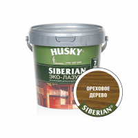 Эко-лазурь для дерева Husky Siberian полуматовая, ореховое дерево (0,9 л)