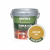 Эко-лазурь для дерева Husky Siberian полуматовая, светлый дуб (0,9 л)