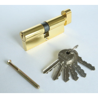 Цилиндровый механизм (личинка) Антал 80-G-V с вертушком, золото