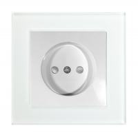 Розетка Stekker Катрин 1-местная б/з скрытой установки с рамкой, белая (GLS10-7009-01)