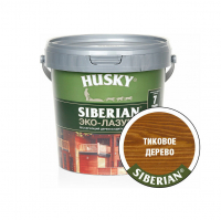 Эко-лазурь для дерева Husky Siberian полуматовая, тиковое дерево (0,9 л)