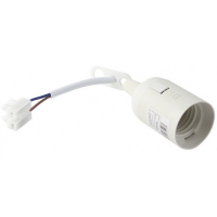 Патрон Е27 пластик, подвесной, с клеммной колодкой, белый