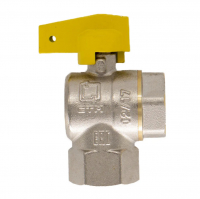 Кран для газа угловой 3/4" гайка/гайка