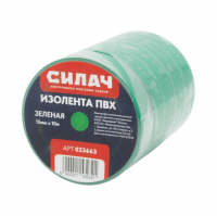 Изолента Силач 15 мм х 10 м зеленая (023663)