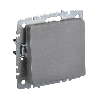 Выключатель IEK Brite 1-клавишный скрытой установки, без рамки, сталь (BR-V10-0-10-K46)