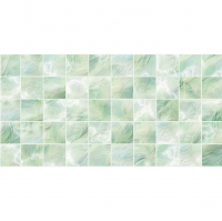 Панель ПВХ листовая Плитка Перламутровая зеленая 964х484 мм