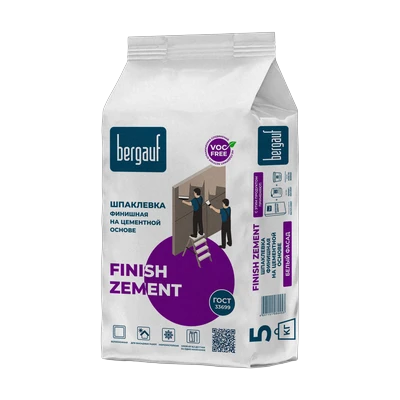 Шпаклевка Bergauf (Бергауф) Finish Zement цементная, белая (5 кг)