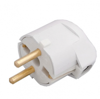 Вилка угловая 16А 250В белая (земля) 16-242 Минск