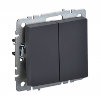 Выключатель IEK Brite 2-клавишный скрытой установки, без рамки, графит (BR-V20-0-10-K53)