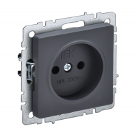 Розетка IEK Brite 1-местная б/з скрытой установки без рамки, графит (BR-R10-10-K53)