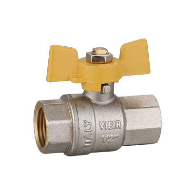Кран-бабочка для газа 1/2" гайка/гайка ViEiR VRQ210-01