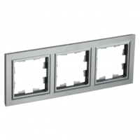 Рамка IEK BRITE 3-местная, сталь