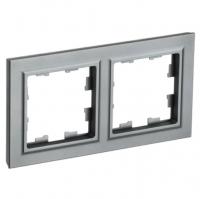 Рамка IEK BRITE 2-местная, сталь