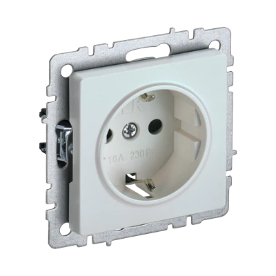 Розетка IEK Brite 1-местная с/з скрытой установки без рамки, жемчуг (BR-R11-16-K36)