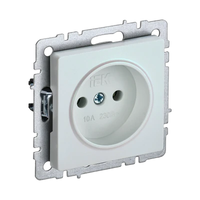 Розетка IEK Brite 1-местная б/з скрытой установки без рамки, жемчуг (BR-R10-10-K36)