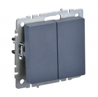 Выключатель IEK Brite 2-клавишный скрытой установки, без рамки, маренго (BR-V20-0-10-K35)