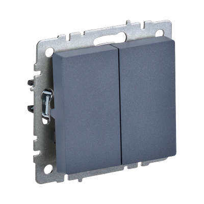 Выключатель IEK Brite 2-клавишный скрытой установки, без рамки, маренго (BR-V20-0-10-K35)