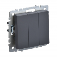 Выключатель IEK Brite 3-клавишный скрытой установки, без рамки, графит (BR-V30-0-10-K53)