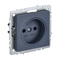 Розетка IEK Brite 1-местная б/з скрытой установки без рамки, маренго (BR-R10-10-K35)
