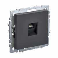 Розетка IEK Brite RJ45 компьютерная скрытой установки без рамки, графит (BR-K10-2-K53)