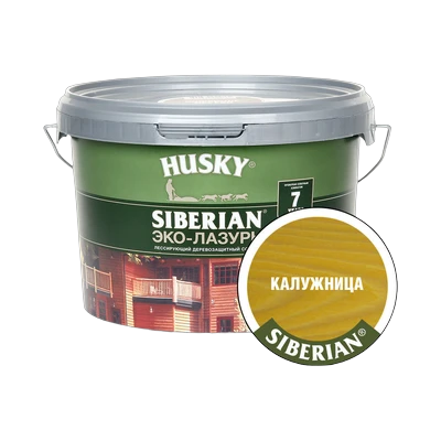 Эко-лазурь для дерева Husky Siberian полуматовая, калужница (сосна) (2,5 л)