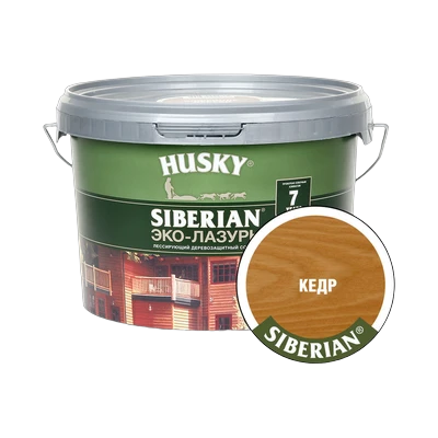 Эко-лазурь для дерева Husky Siberian полуматовая, кедр (2,5 л)