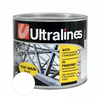 Грунт-эмаль по ржавчине ULTRA LINES 3 в 1 глянцевая, белая 1,8 кг