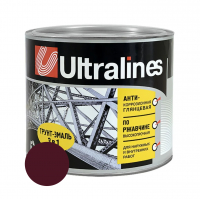 Грунт-эмаль по ржавчине ULTRA LINES 3 в 1 глянцевая, спелая вишня 1,8 кг