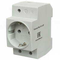 Розетка РА10-3-ОП с заземлением на дин рейку