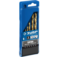 Набор сверл Зубр Профессионал Титан по металлу (6 шт)