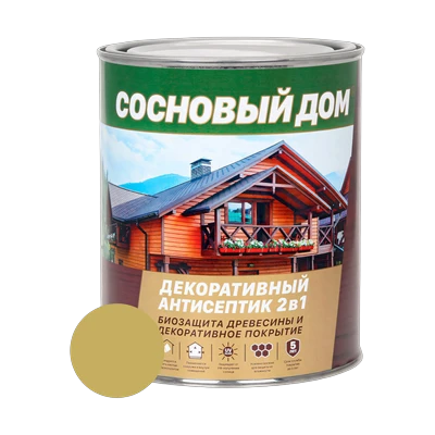 Состав декоративно-защитный Сосновый дом для древесины, калужница 0,8 л