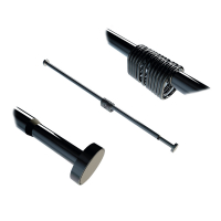 Карниз для ванной с кольцами, черный