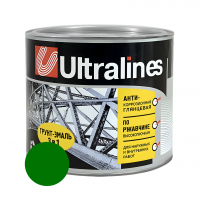 Грунт-эмаль по ржавчине ULTRA LINES 3 в 1 глянцевая, зеленая 1,8 кг