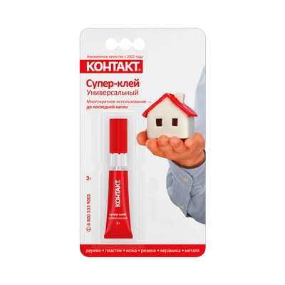Супер-клей Контакт универсальный 3 г
