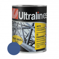 Грунт-эмаль по ржавчине ULTRA LINES 3 в 1 глянцевая, синяя 0,8 кг