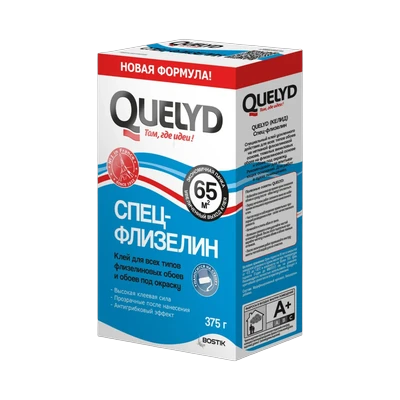 Клей обойный Quelyd Спец-Флизелин для всех типов флизелиновых обоев 375 г