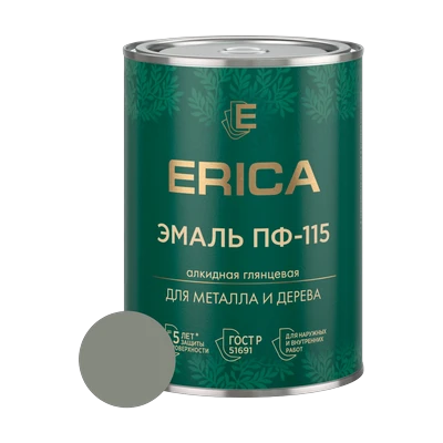 Эмаль алкидная ПФ-115 Erica, серая 0,8 кг