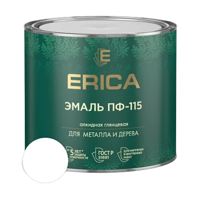 Эмаль алкидная ПФ-115 Erica, белая 1,8 кг