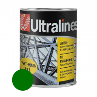 Грунт-эмаль по ржавчине ULTRA LINES 3 в 1 глянцевая, зеленая 0,8 кг