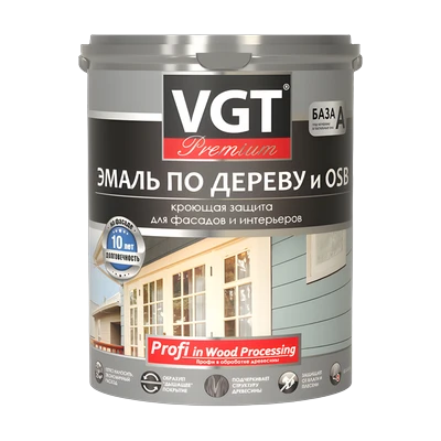 Эмаль акриловая VGT Профи по дереву, Темно-коричневая (2,5 кг)
