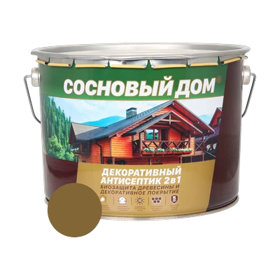 Состав декоративно-защитный Сосновый дом для древесины, ореховое дерево 2,7 л