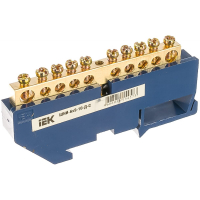 Нулевая шина на DIN-рейку 6х9 мм (10 отверстий)