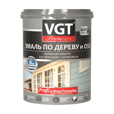 Эмаль акриловая VGT Профи по дереву,  Супербелая (2,5 кг)