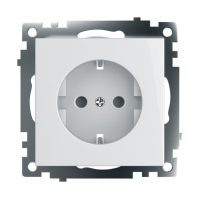 Розетка Stekker Катрин 1-местная с/з скрытой установки без рамки, белая (GLS16-7110-01)