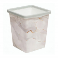 Ведро для мусора Виолет с фиксатором 8,5 л, белый мрамор